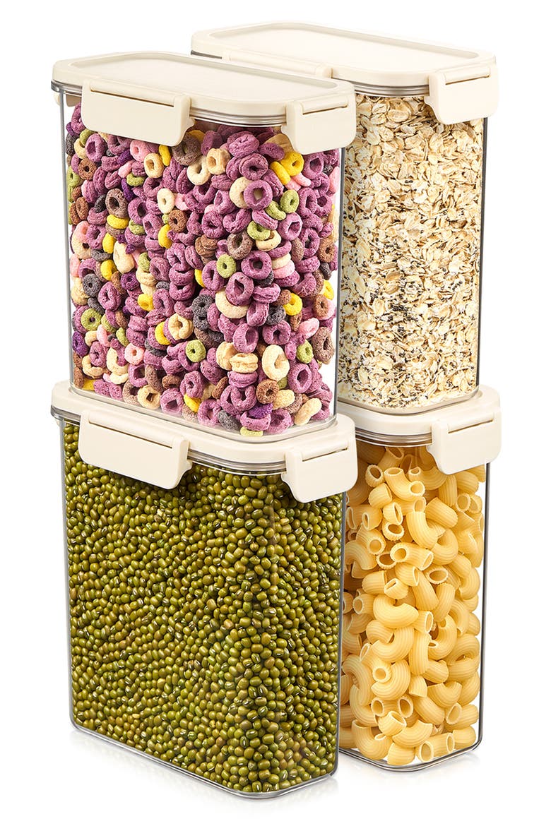 Set of 4 Airtight Food Storage Containers, Alternate, color, NO COLOR