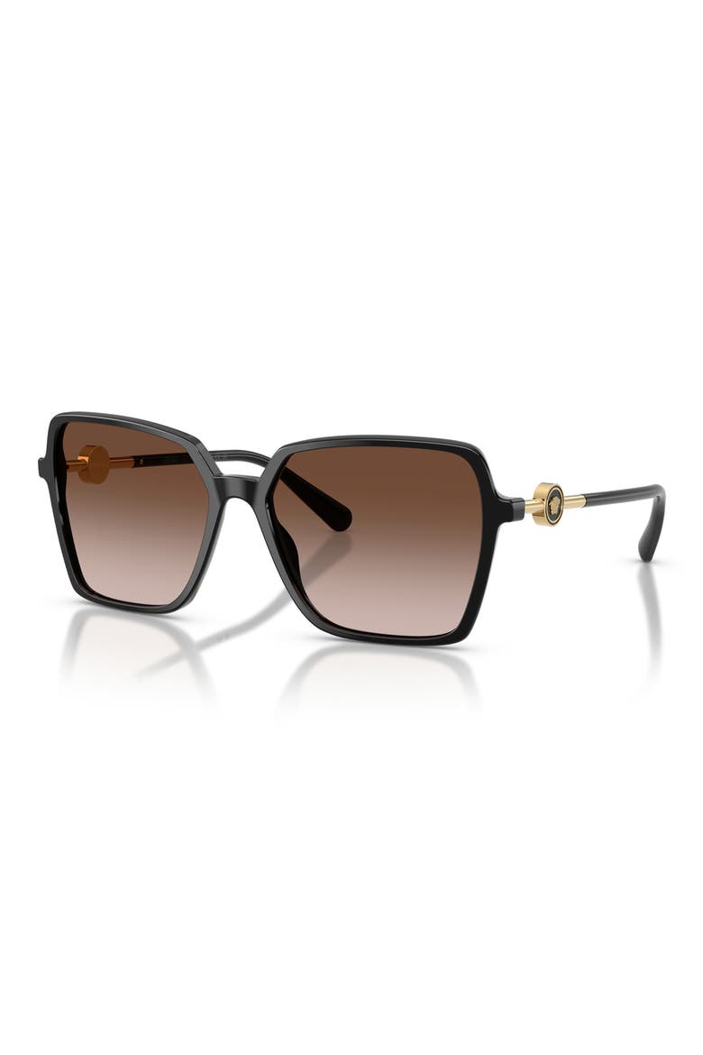 58mm Square Sunglasses, Alternate, color, BLACK / BROWN GRADIENT