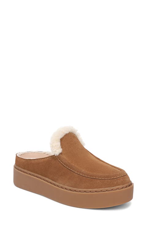 Sunny Genuine Shearling Lined Platform Clog (Women)