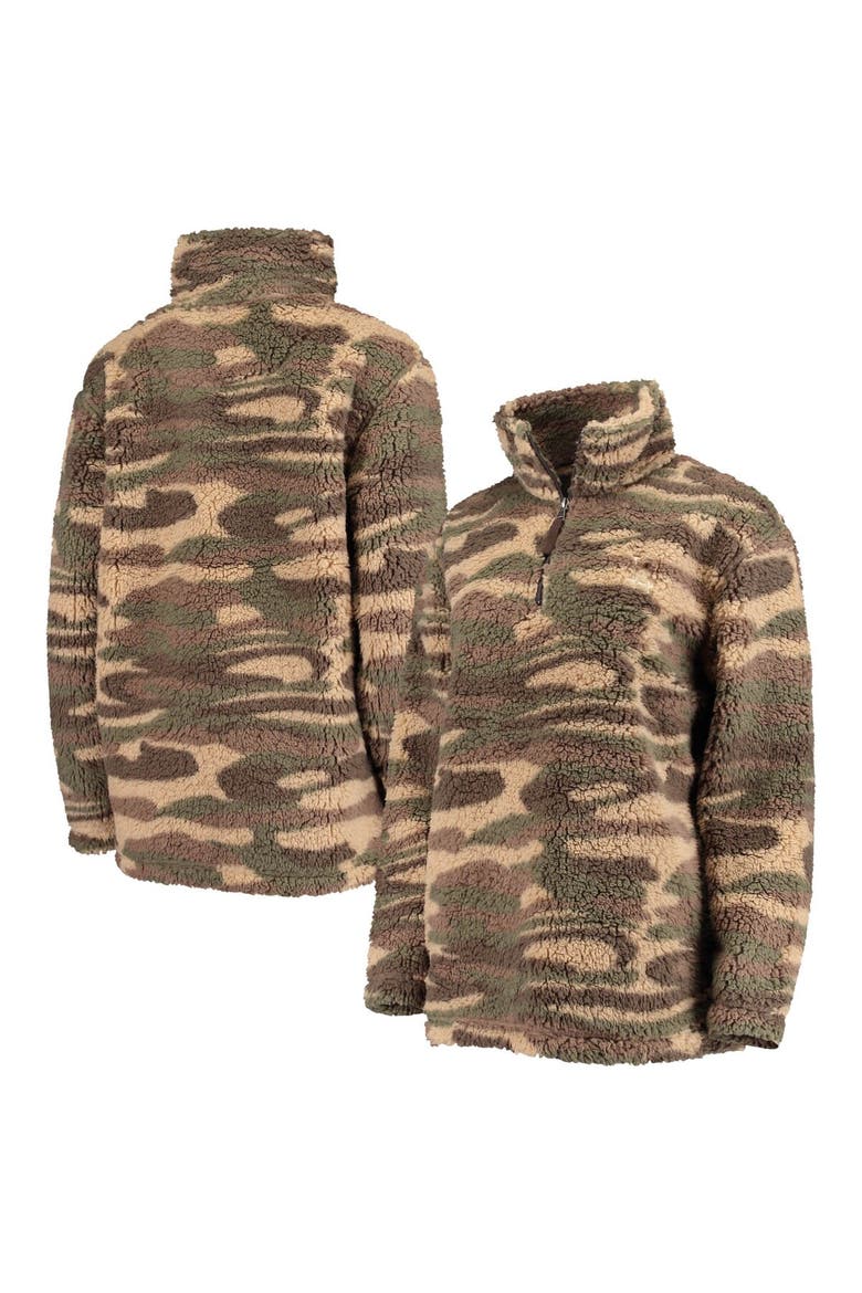 Women's G-III 4Her by Carl Banks Camo Los Angeles Dodgers Sherpa Quarter-Zip Jacket, Main, color, Camo