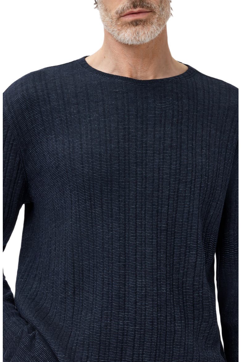Fern Feeder Stripe Rib Long Sleeve T-Shirt, Alternate, color, NAVY