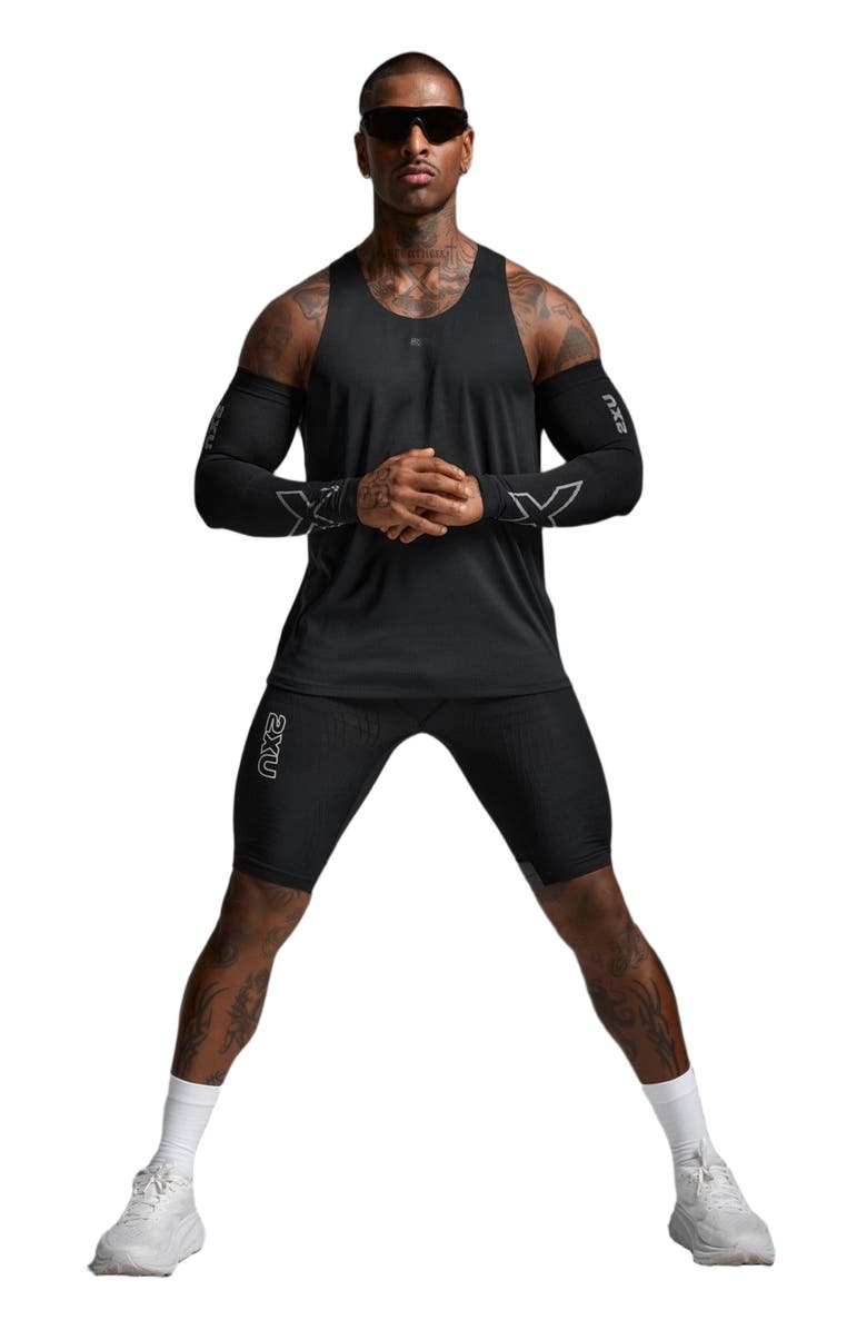 2XU Light Speed Tech Singlet, Alternate, color, Black/Black Reflective