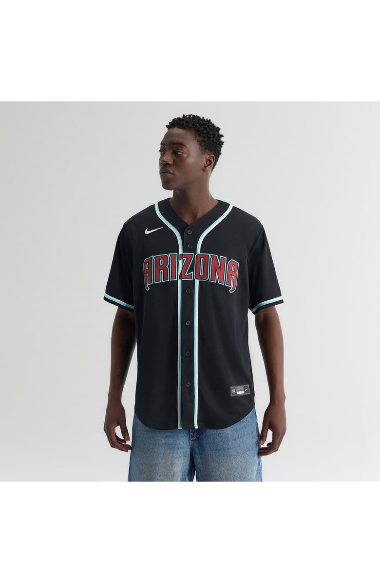 Nike Men's Nike  Arizona Diamondbacks Fashion Replica Black Out Jersey, Alternate, color, Black