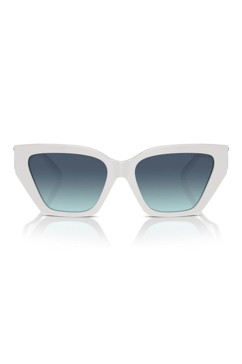55mm Gradient Cat Eye Sunglasses, Main, color, BLUE WHITE