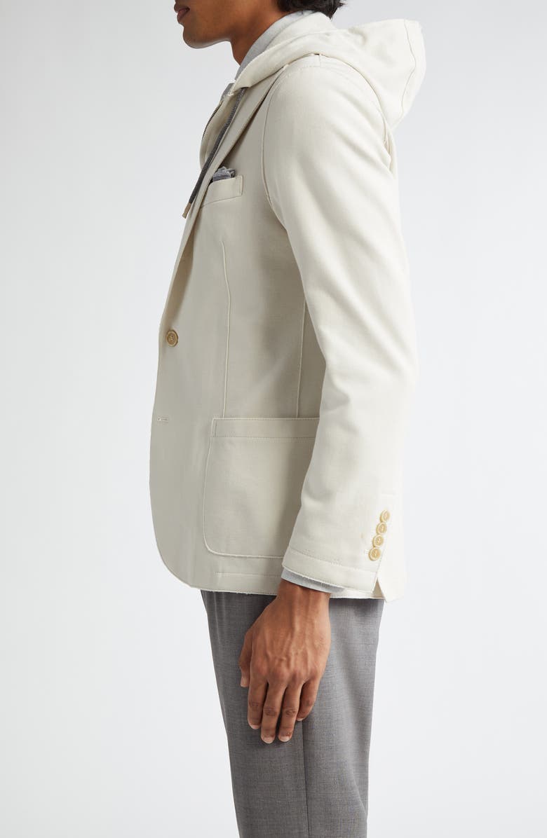 Eleventy Cotton Blend Piqué Sport Coat with Removable Hooded Bib, Alternate, color,