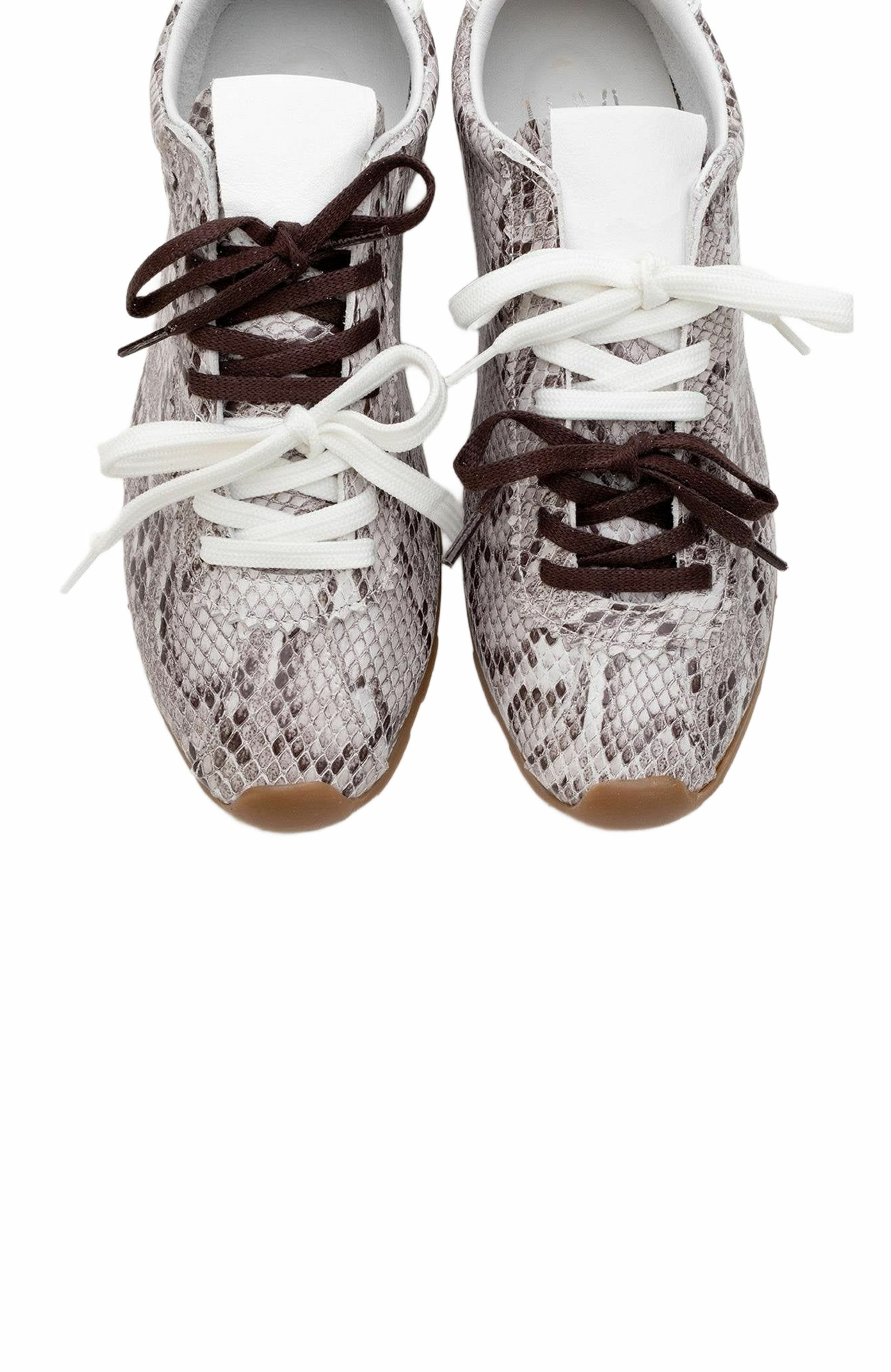 Forever & Always Shoes Crea Leather Sneakers, Alternate, color, Gray Croco Leather