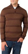 Hope & Henry Organic Half Zip Intarsia Pullover Sweater