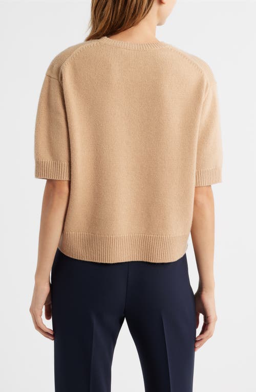 Theory Short Sleeve Cashmere Sweater In Brown