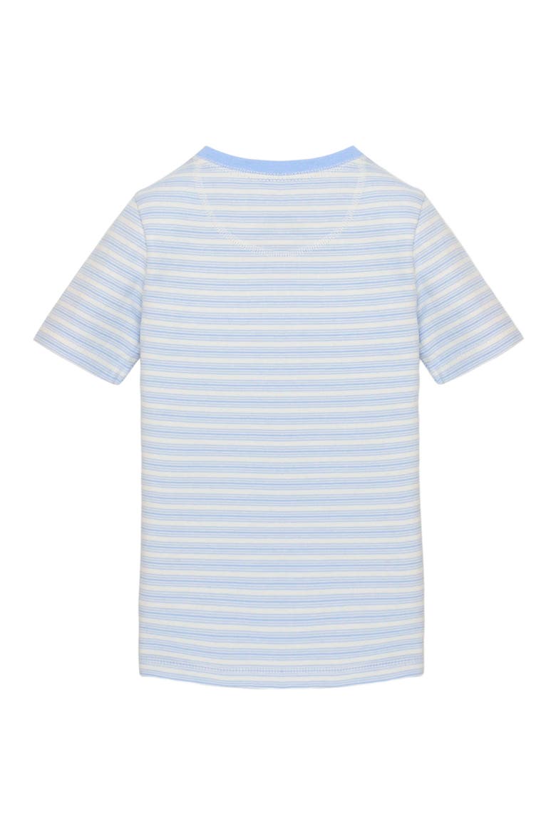 Kids' Organic Short Sleeve Henley Tee, Alternate, color, Classic Blue Ticking Stripe