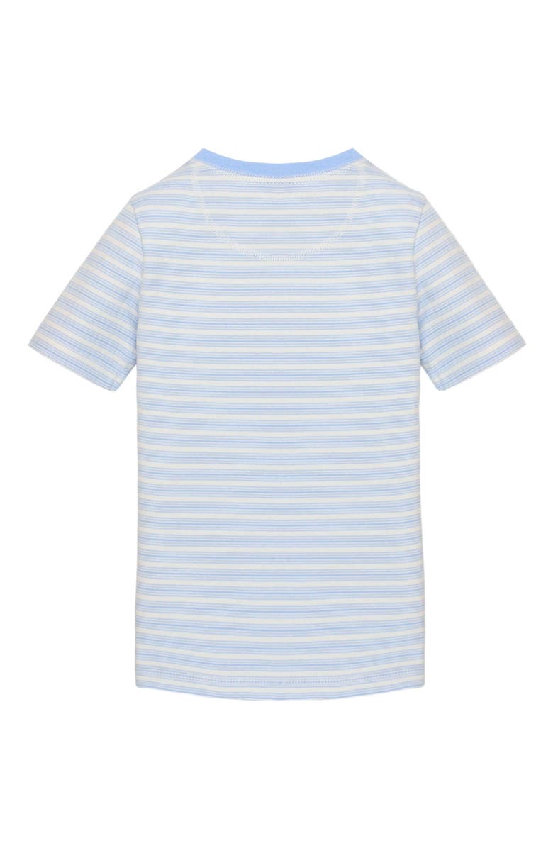 Hope & Henry Kids' Organic Short Sleeve Henley Tee, Alternate, color, Classic Blue Ticking Stripe