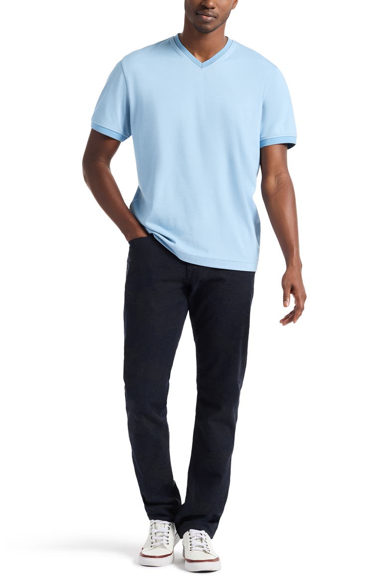 Holton V-Neck Cotton Blend Piqué T-Shirt, Alternate, color, SLATE BLUE