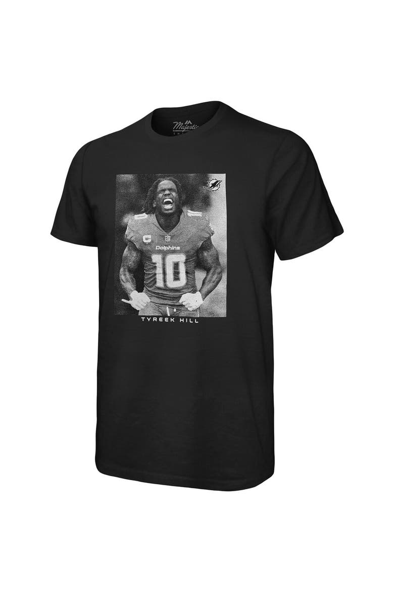 Men's Majestic Threads Tyreek Hill Black Miami Dolphins Oversized Player Image T-Shirt, Alternate, color, Black