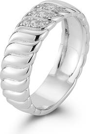 SPHERA MILANO Cubic Zirconia Ribbed Band Ring