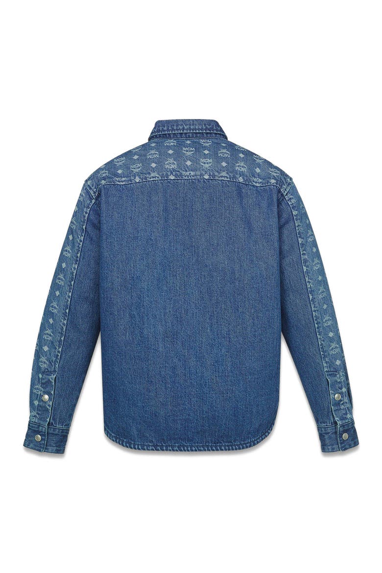 Monogram Jacket in Denim Jacquard, Alternate, color, Blue