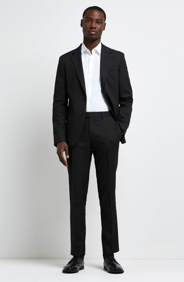River Island Skinny Fit Twill Dress Pants, Alternate, color,