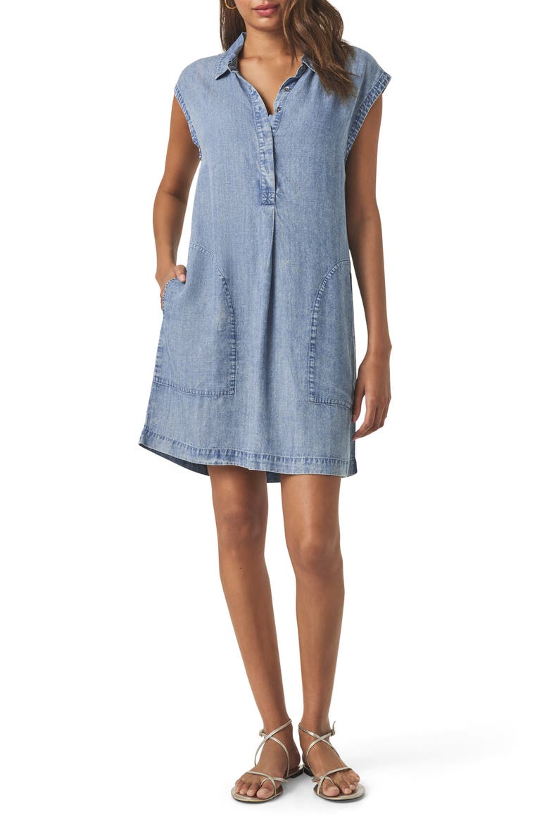 Wren Indigo Chambray Shift Minidress, Main, color, INDIGO