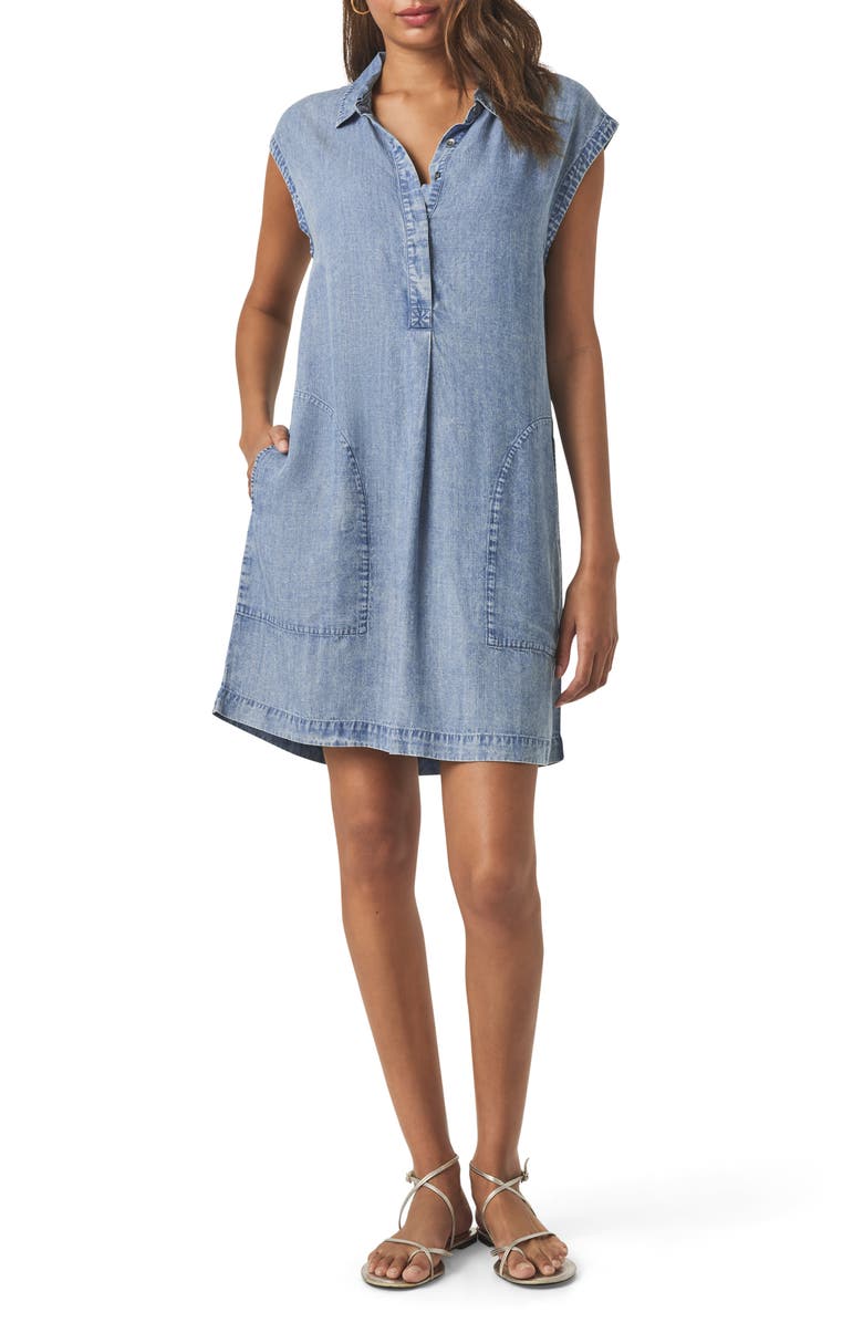 Splendid Wren Indigo Chambray Shift Minidress, Main, color,