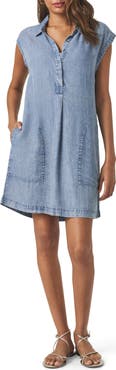 Splendid Wren Indigo Chambray Shift Minidress