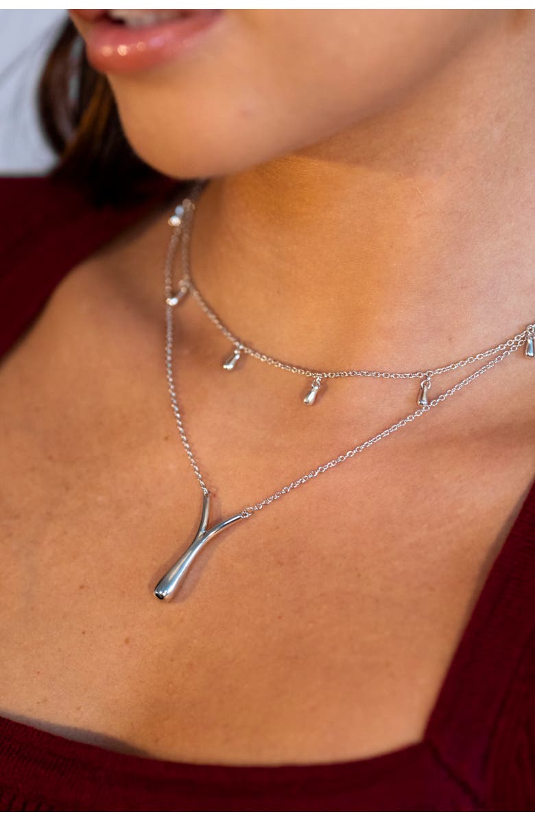 Lucy Quartermaine V Drop Pendant, Alternate, color, Sterling Silver