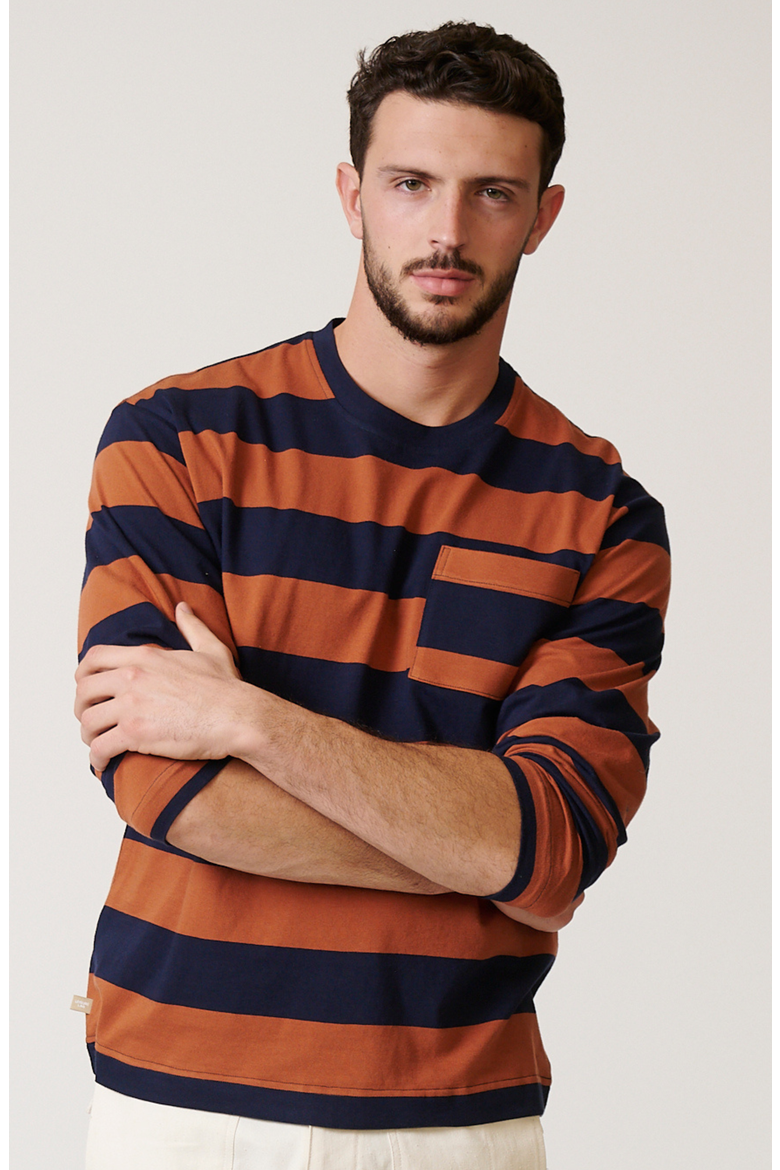 Sienna Long Sleeve Box T, Alternate, color, Sienna