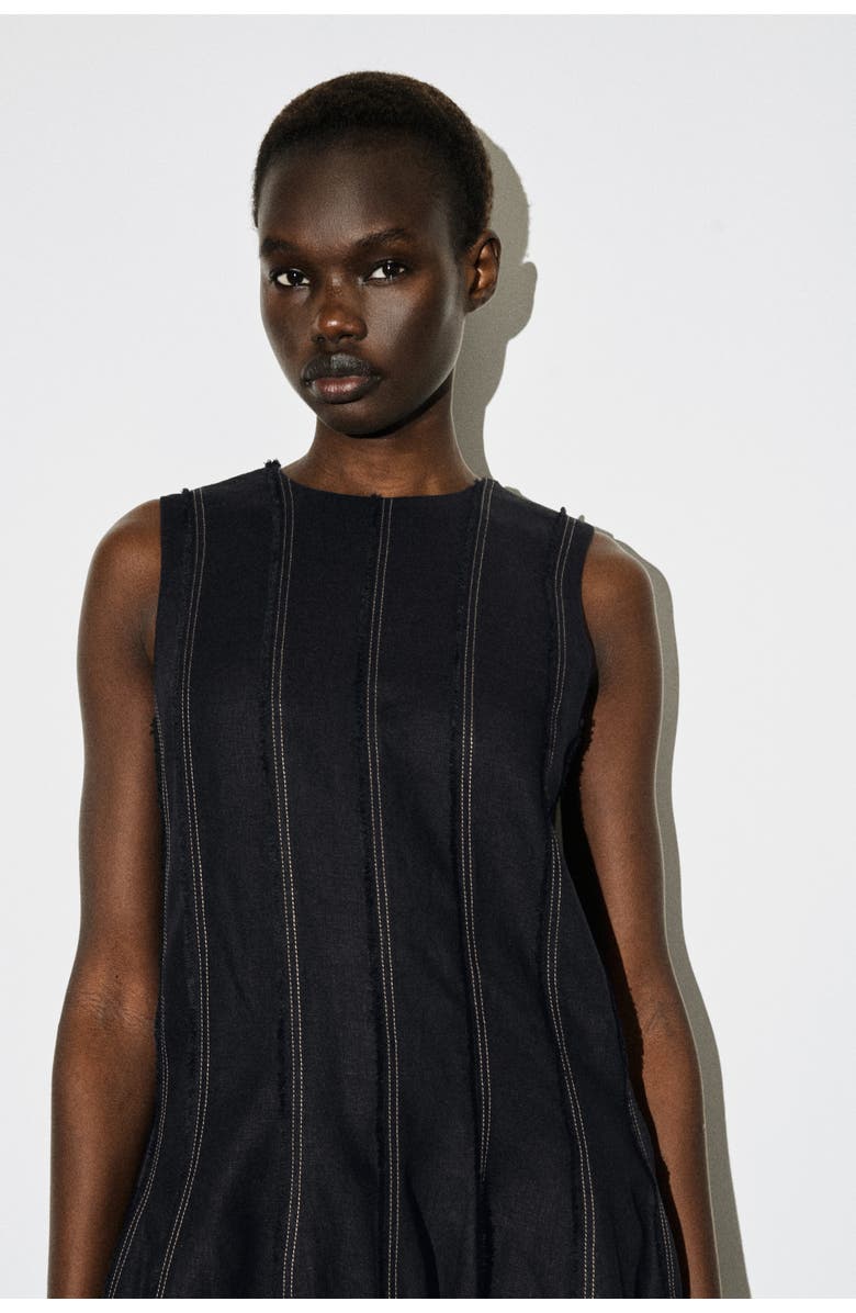 COS Sculpted Pleated Mini Dress, Alternate, color, Black