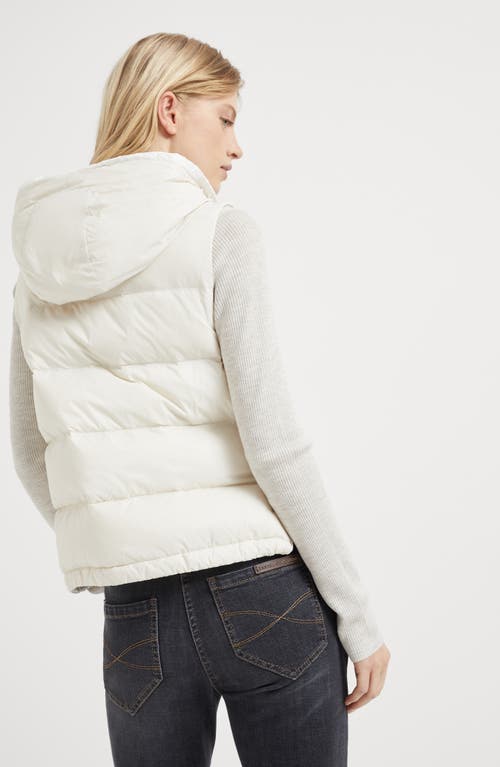 Brunello Cucinelli Nylon Down Vest In Vanilla