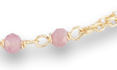 Ember Fine Jewelry Rose Quartz Rosary Bracelet In Gold