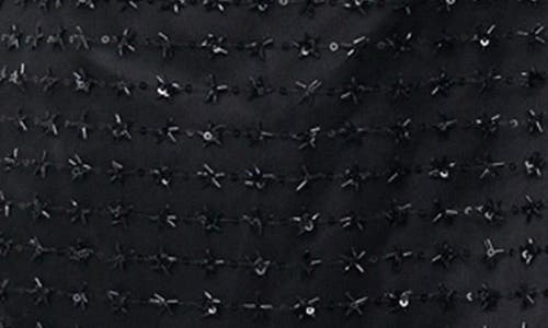 Staud Ilana Beaded Tulle Minidress In Black