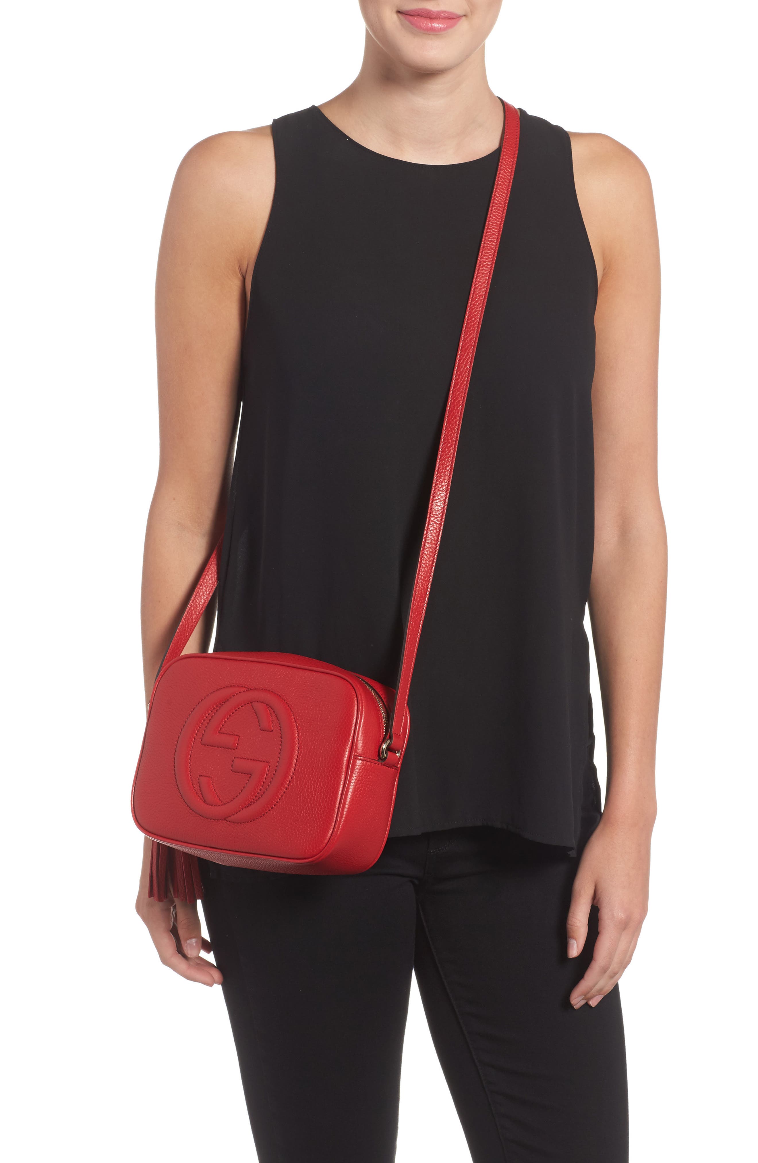 Disco Leather Bag, Alternate, color, 6523 TABASCO