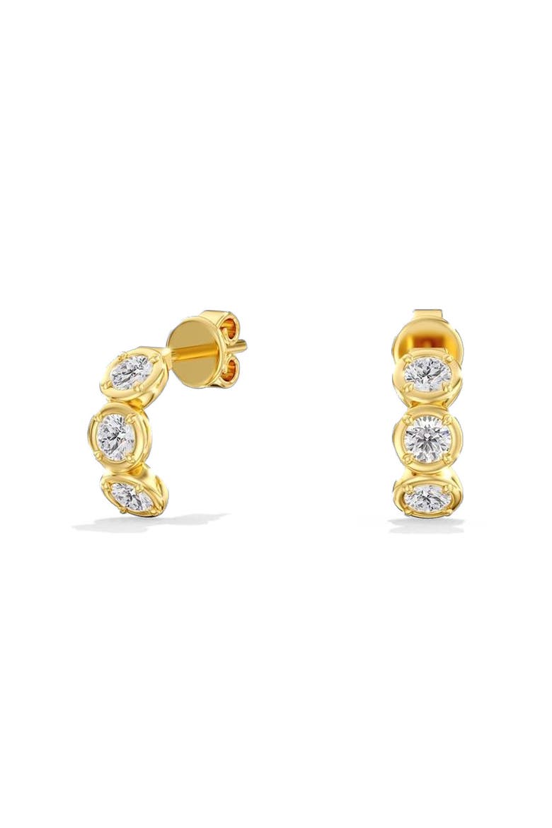 Aura Round Lab Diamond Stuggies in 14K Gold, Main, color, Yellow Gold