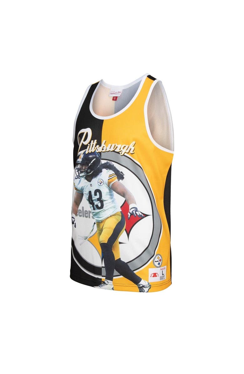 Mitchell & Ness Men's Mitchell & Ness Troy Polamalu Black/Gold Pittsburgh Steelers Retired Player Graphic Tank Top, Alternate, color, Black