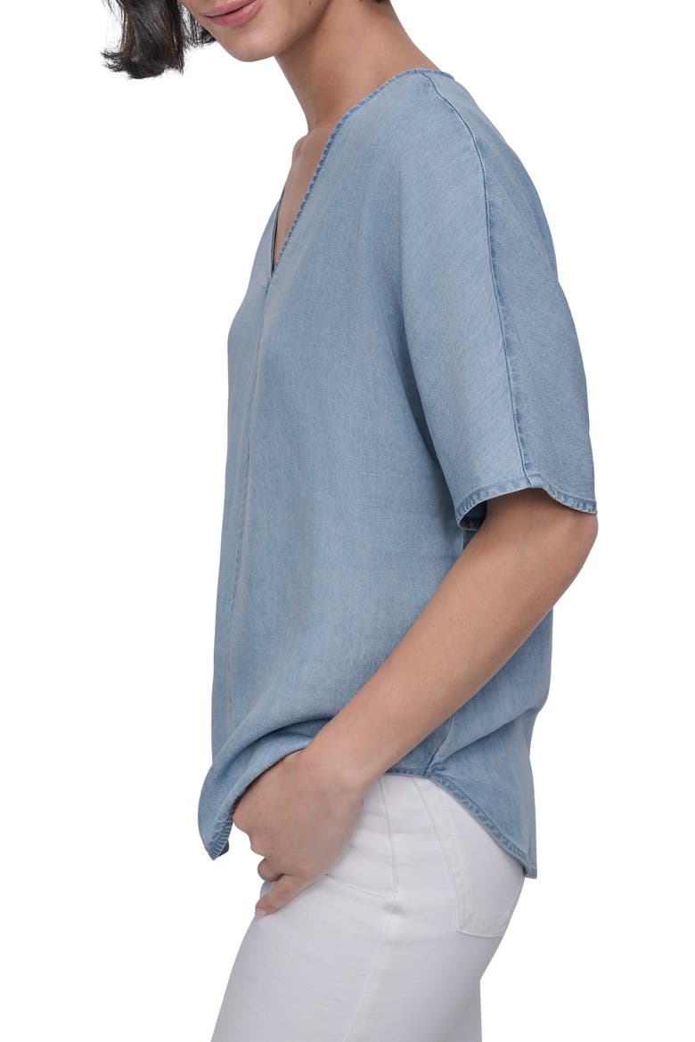 V-Neck Top, Alternate, color, STREAM WASH