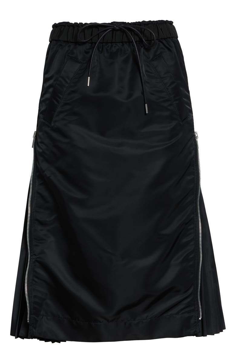 Sacai Nylon Twill Midi Skirt, Main, color, Black