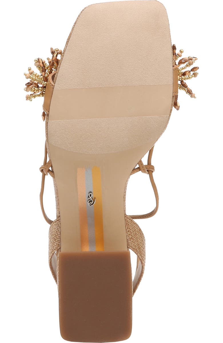 Sam Edelman Walda Beaded Ankle Tie Sandal, Alternate, color, Buff Tan
