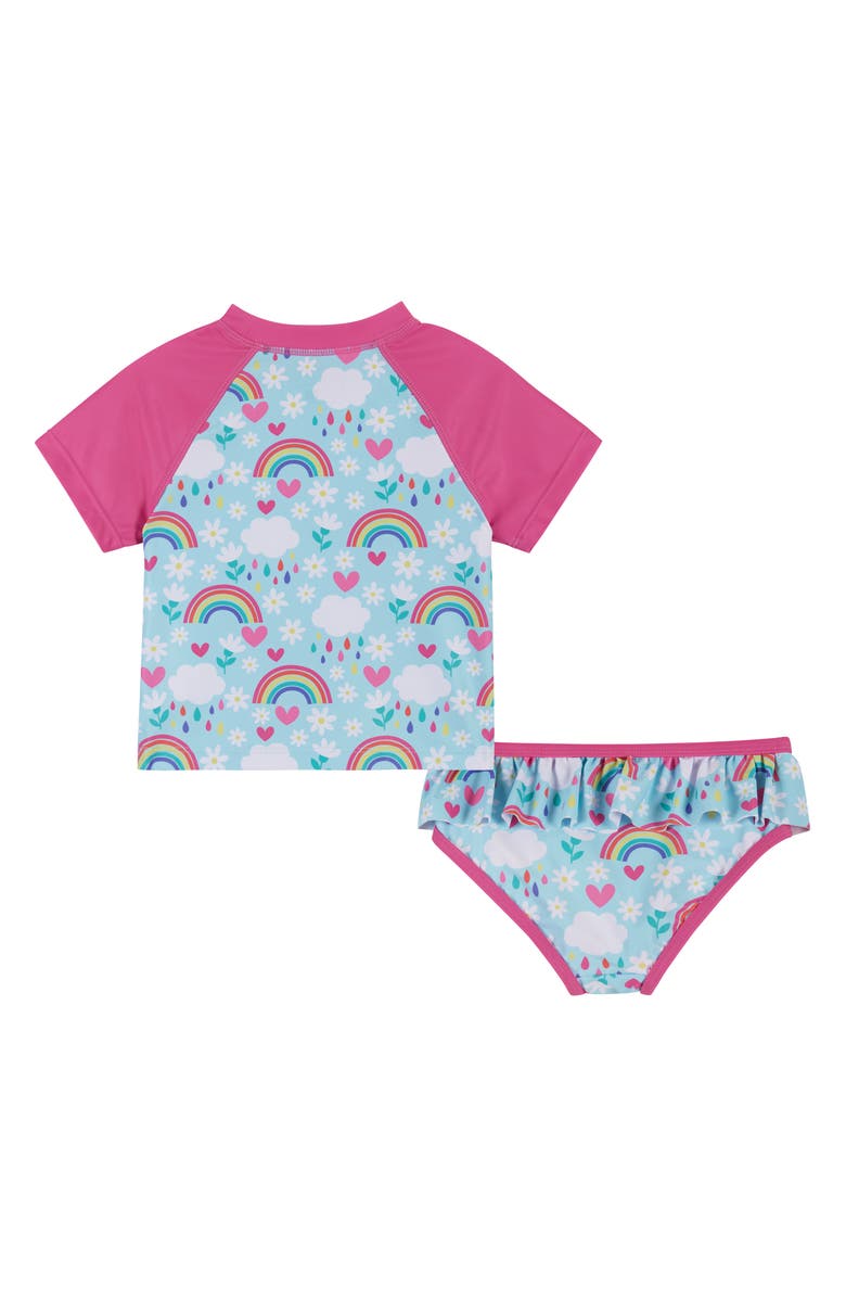 Andy & Evan Kids' Hearts and Rainbows Two-Piece Rashguard Swimsuit, Alternate, color,