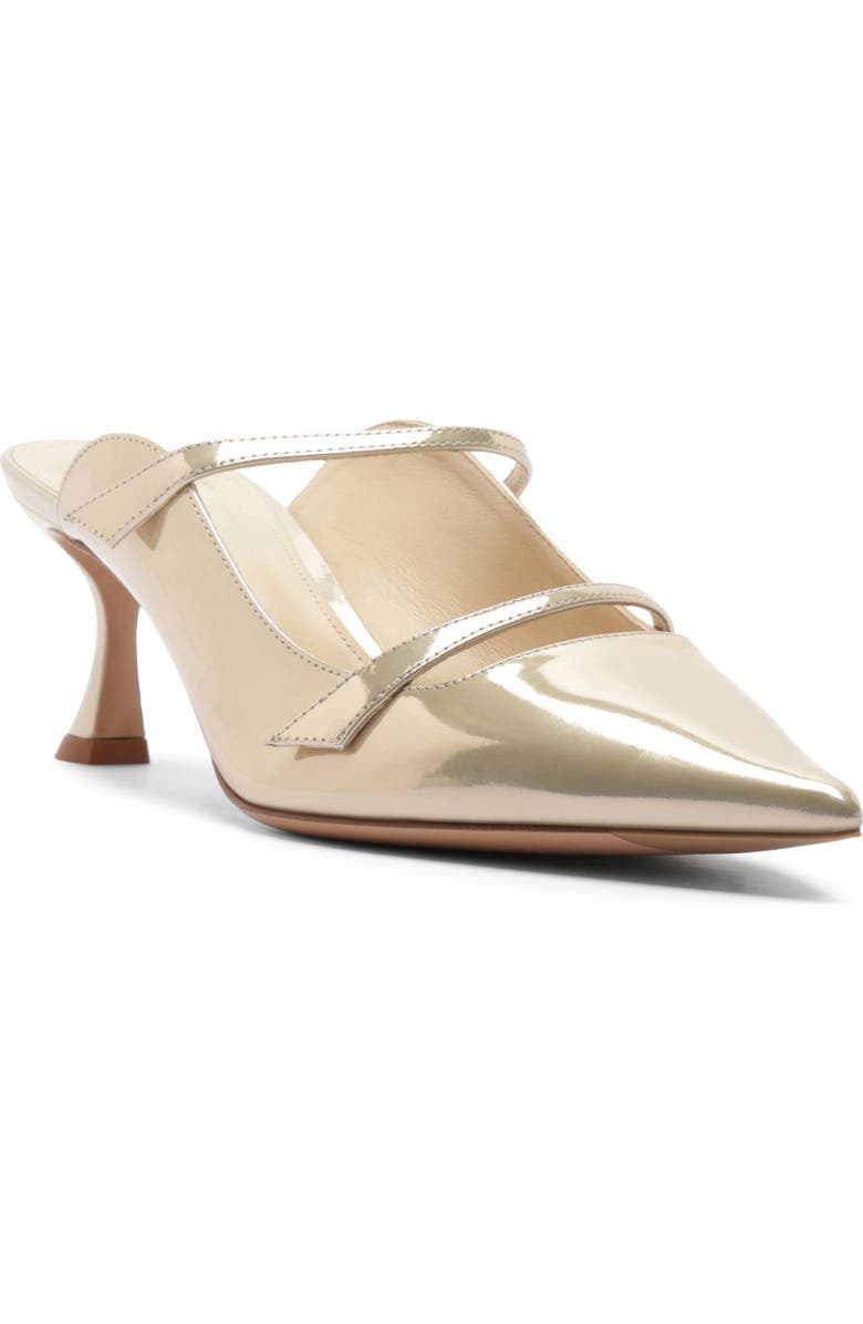 Alexandre Birman Tita Metallic Pointed Toe Mule Pump, Main, color, Yellow