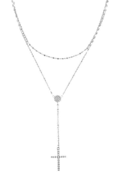 Lana Layered Cross Pendant Y-necklace In Metallic