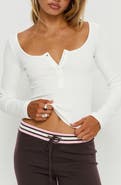 Princess Polly Kelsie Organic Cotton Blend Henley