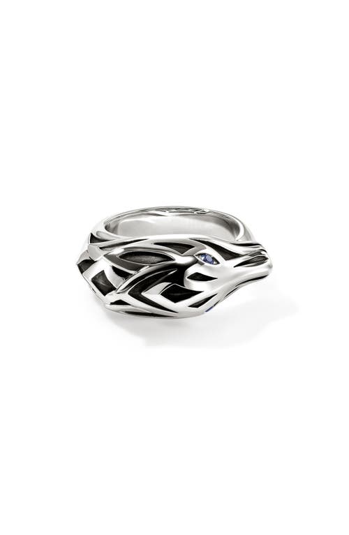 John Hardy Naga Ring, Sterling Silver, Blue Sapphire In Silver/blue Saphire