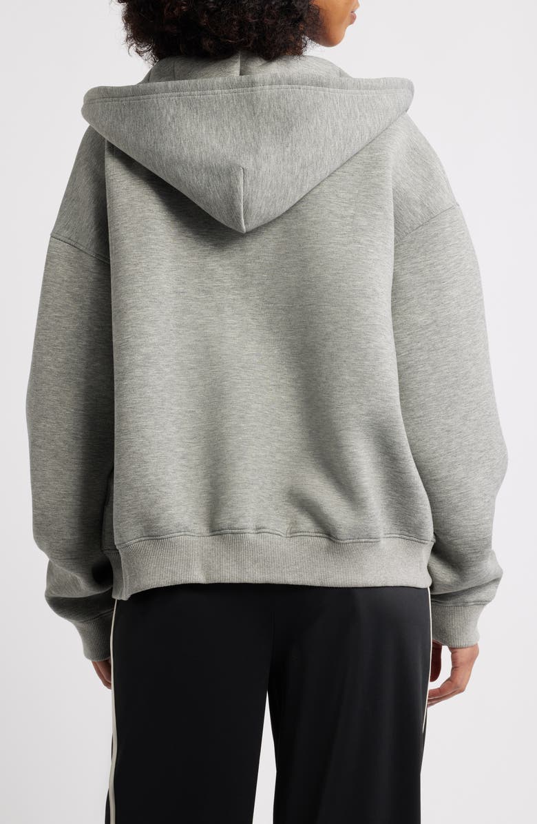 Iets Frans Boxy Scuba Knit Zip Hoodie, Alternate, color, Grey