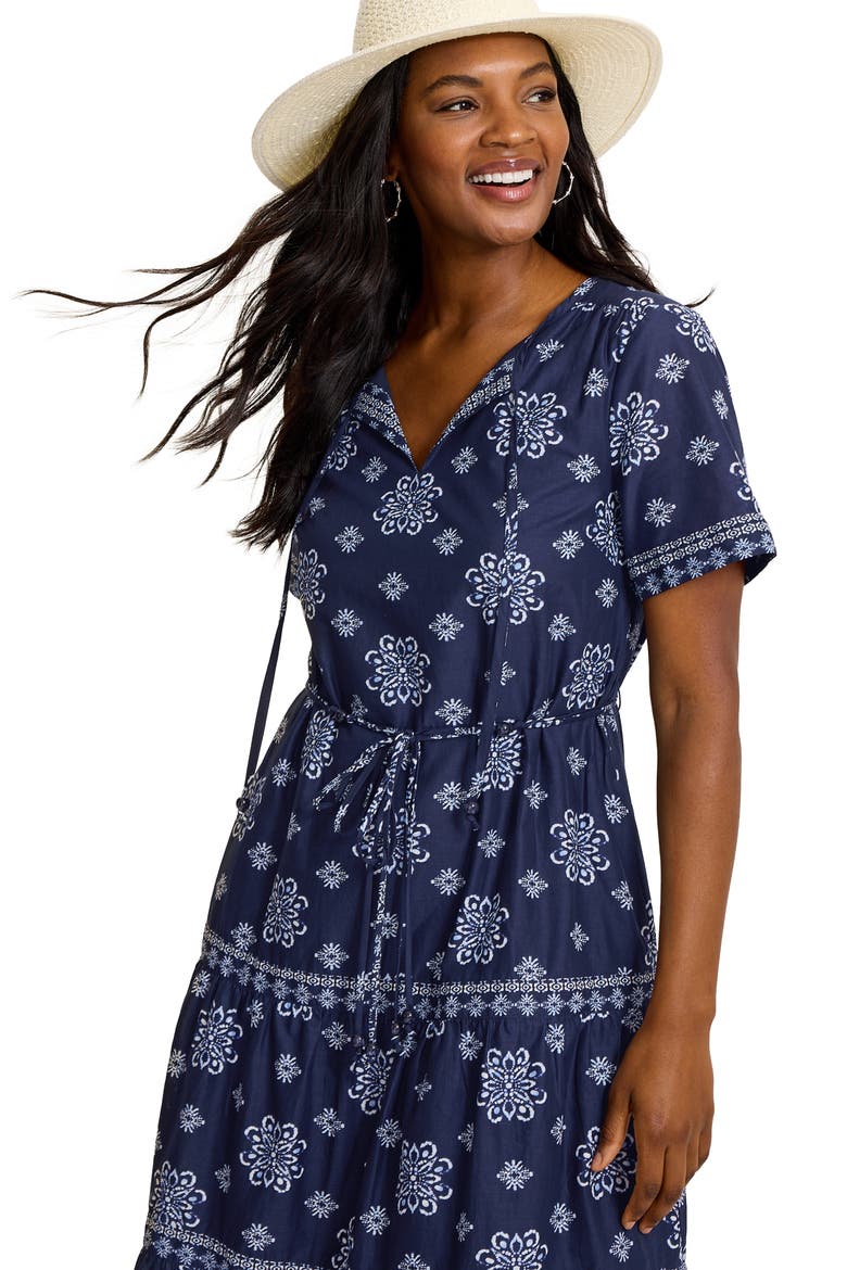 Coastal Tiles Print Dress, Alternate, color, COASTLINE
