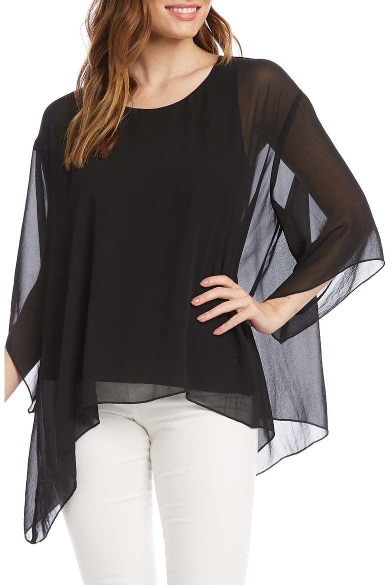 Flare Hem Top, Main, color, BLACK