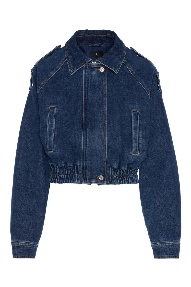 Aviator Cropped Denim Jacket, Alternate, color, RADAR