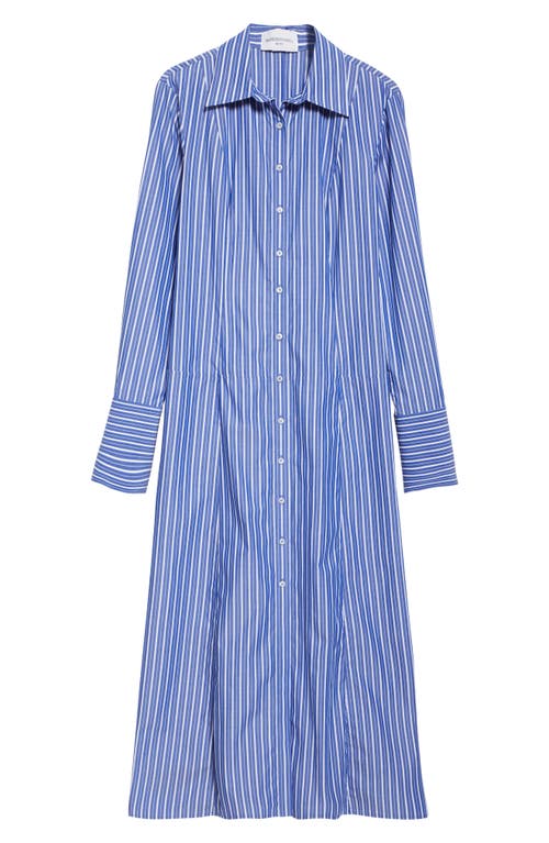 Brandon Maxwell Sammy Striped Collared Midi Shirtdress