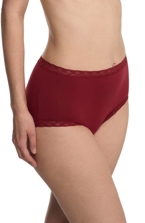 Natori Bliss Stretch Cotton Full Briefs In Red