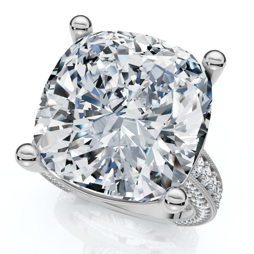 Bliss Diamond Certified 16ct Cushion Diamond Engagement Ring 14k Gold Lab Grown In 14k White Gold