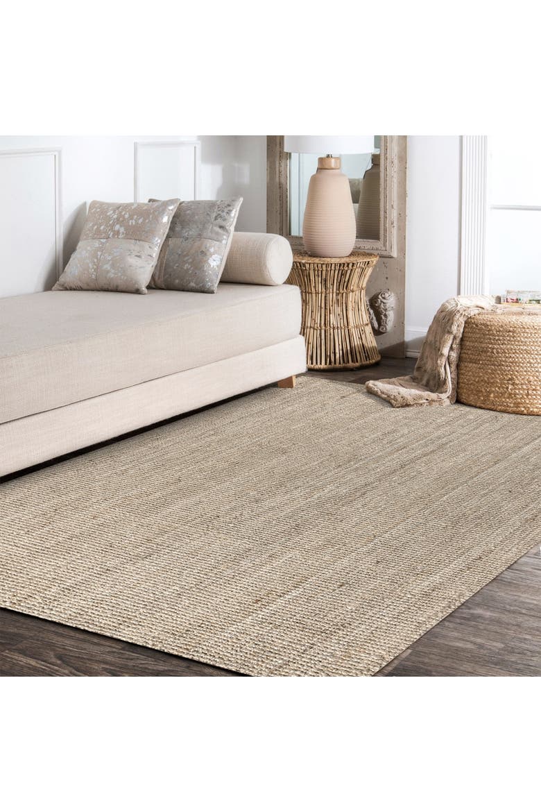 Pata Hand Woven Chunky Jute Area Rug, Alternate, color, Light Ivory