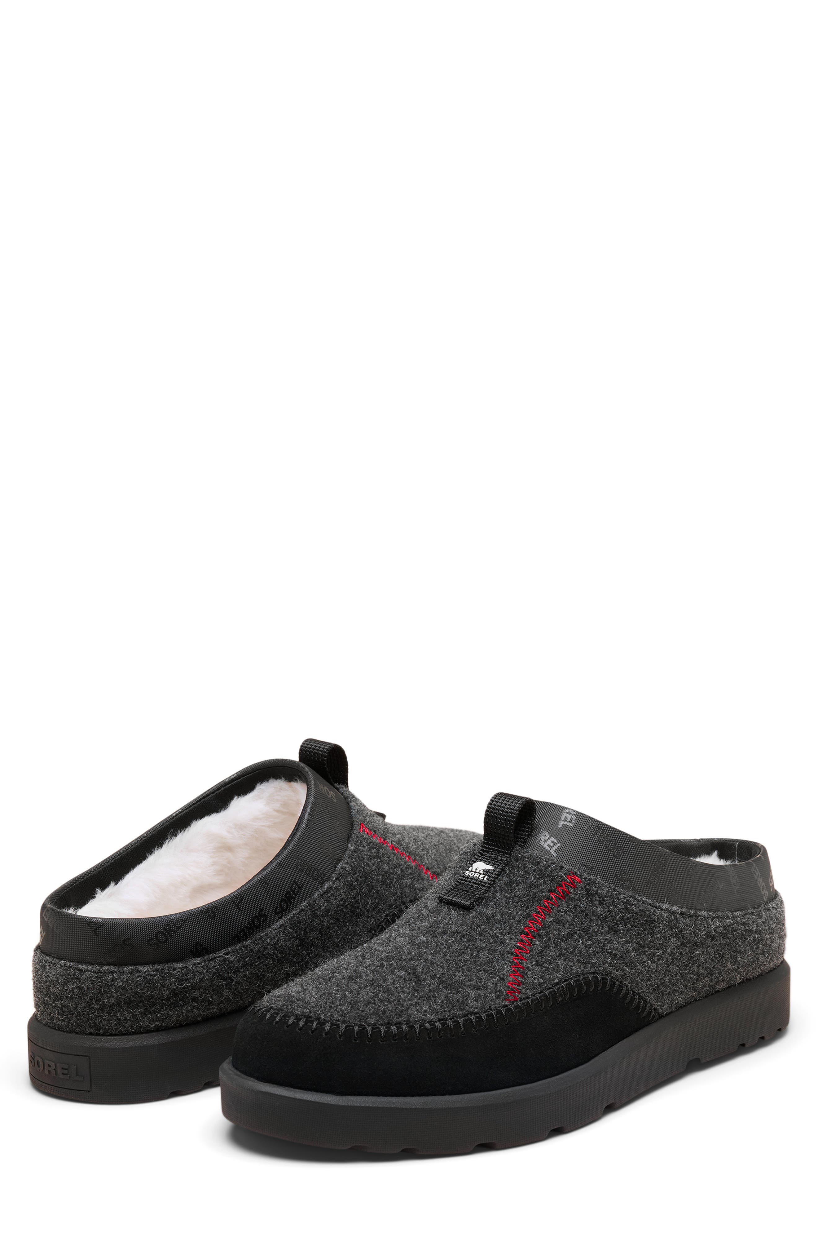Byways™ Faux Fur Lined Mule Slipper, Alternate, color, BLACK/ BLACK