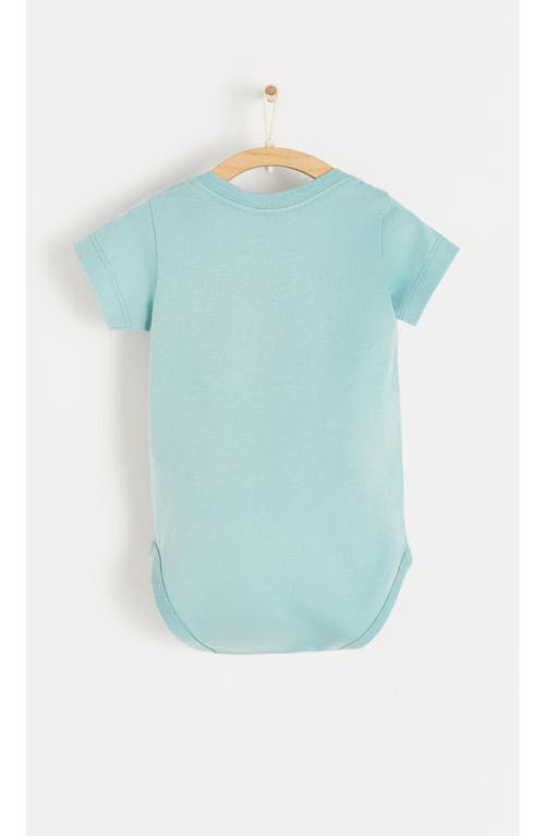 Babycottons Mundi Graphic Short Sleeve Bodysuit In Navy