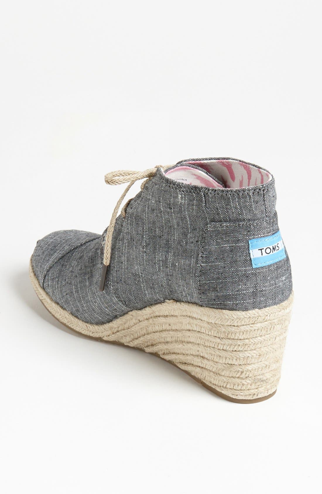 TOMS 'Desert' Chambray Wedge Bootie, Alternate, color, 